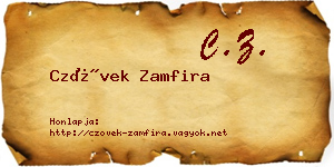 Czövek Zamfira névjegykártya